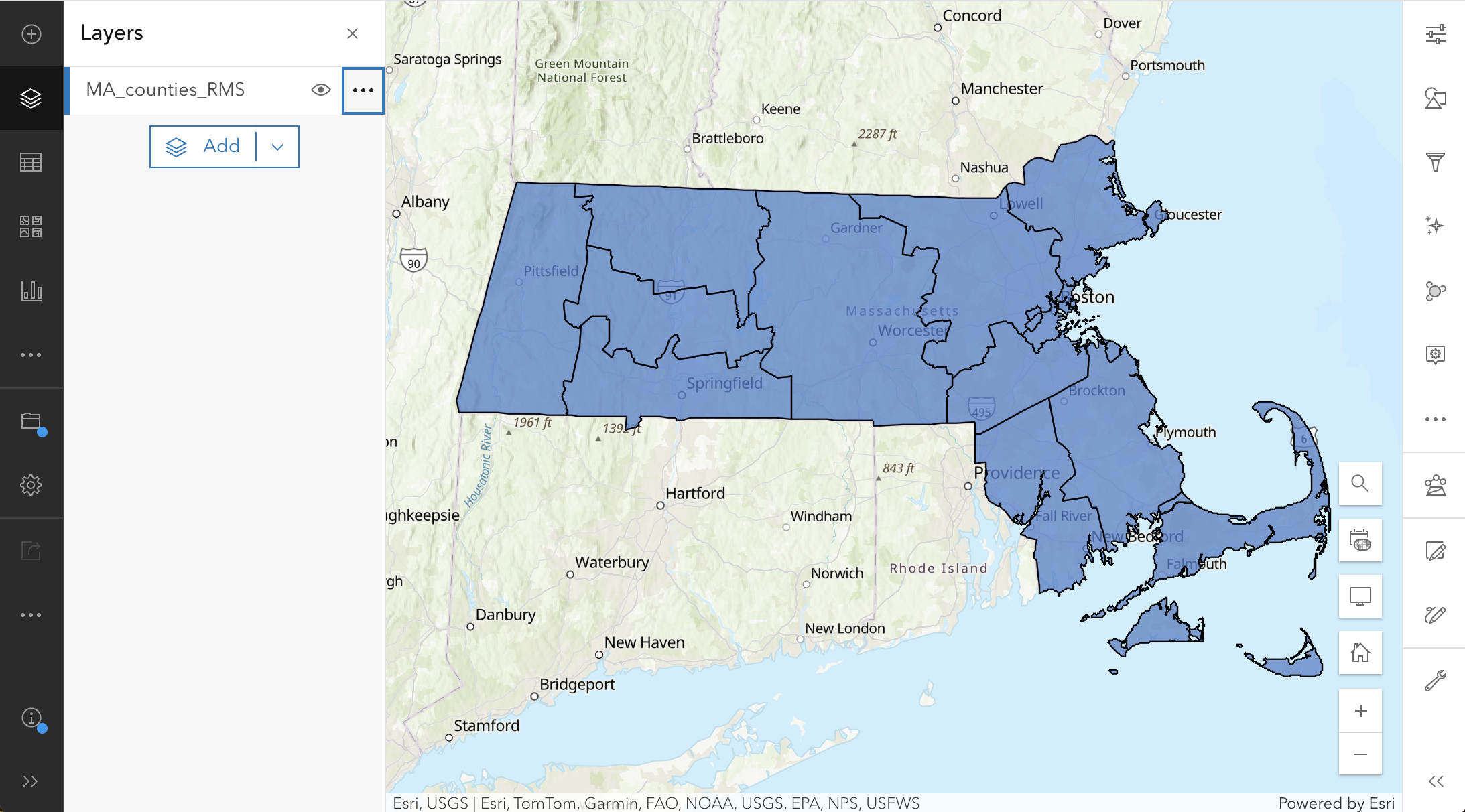 View added layers in map
