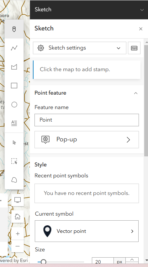 Sketch layer settings