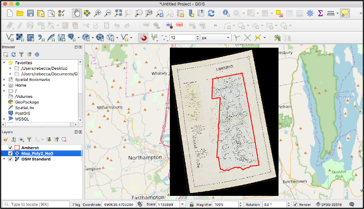 Georeferencing toolbar, highlighting the Start Georeferencing button
